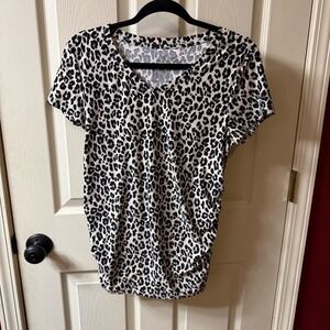Bundle of 2-Time &Tru Maternity Leopard Print Short Sleeve & Green Long Sleeve-S